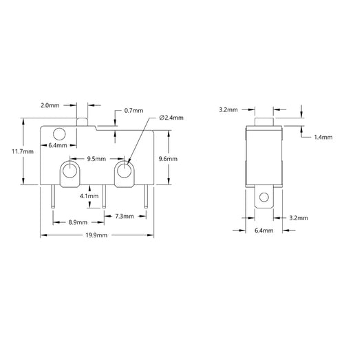 ServoCity Micro Limit Switch (No Lever) - 2 Pack