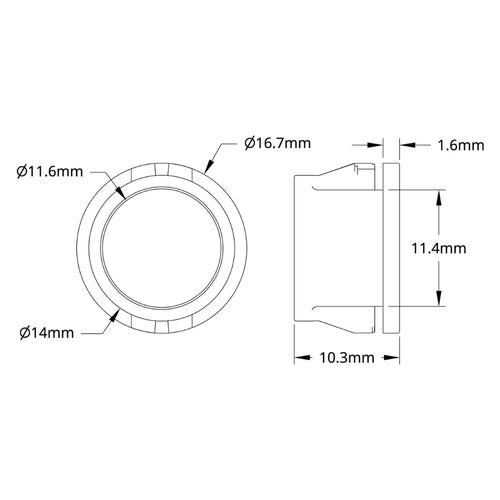 ServoCity Plastic Grommet (14-1) - 12 Pack