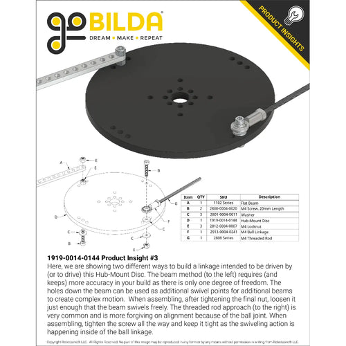 ServoCity Plastic Hub-Mount Disc (14mm Bore, 144mm Diameter)