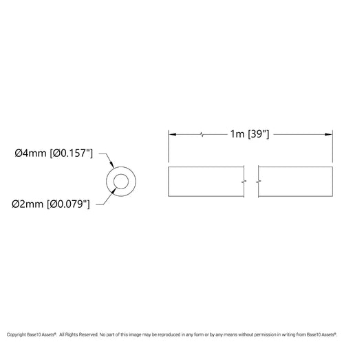 ServoCity PTFE Cable-Guide Tubing (2mm ID, 4mm OD, 1 M Length)