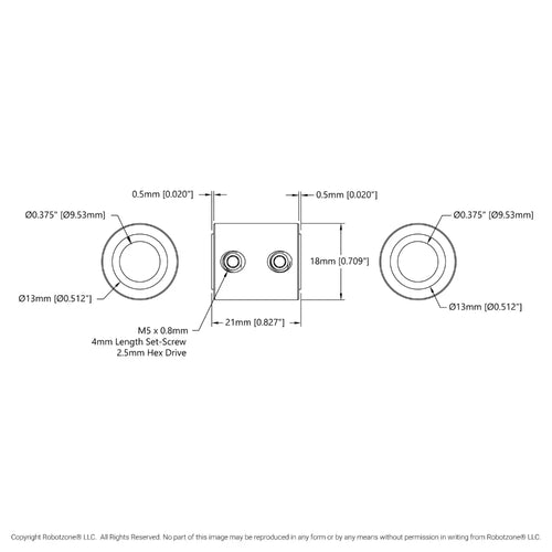 ServoCity Set-Screw Shaft Coupler (3/8" Round Bore to 3/8" Round Bore)