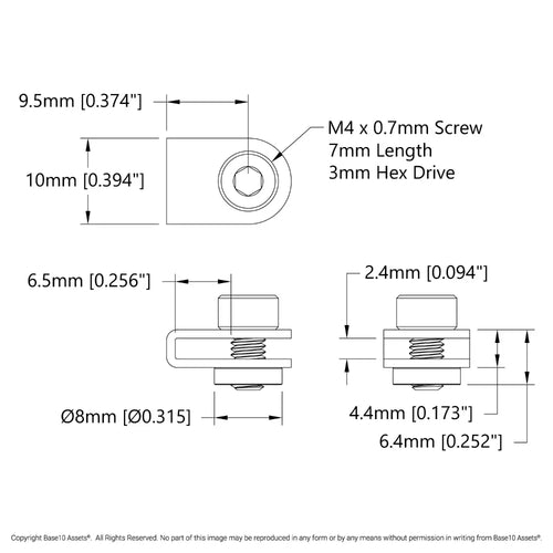 ServoCity Steel Belt-Clamp for 2mm Pitch GT2 Timing Belt - 2 Pack