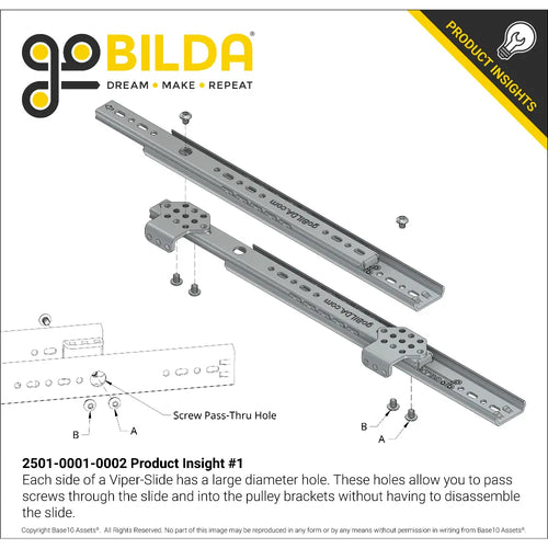 ServoCity Pulley Bracket for Viper-Slide (1-2) - 4 Pack