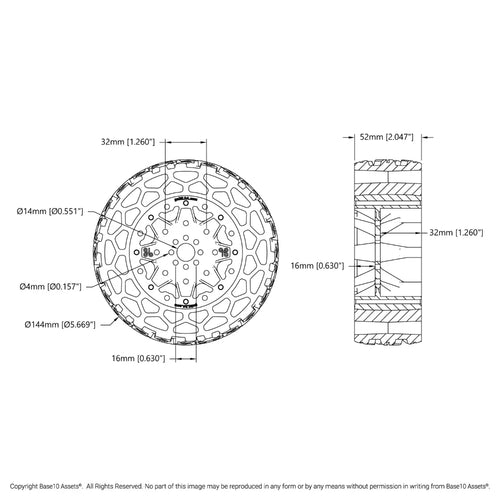 ServoCity Wasteland Wheel (144mm Diameter, 52mm Width)