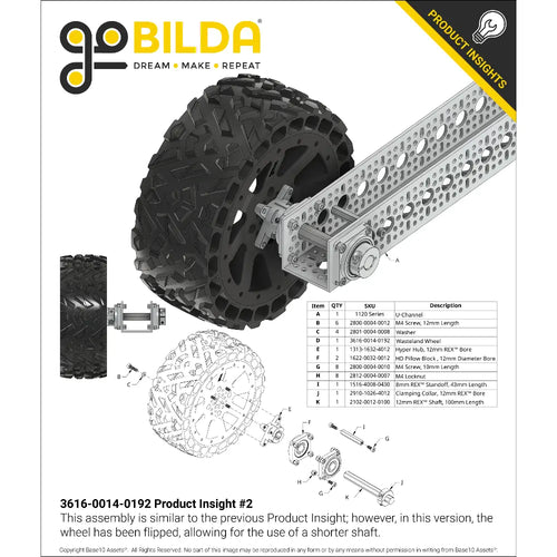 ServoCity Wasteland Wheel (192mm Diameter, 72mm Width)