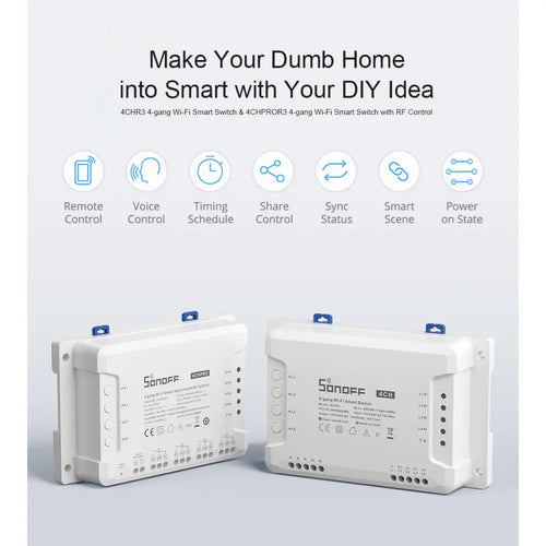 SONOFF 4CHR3 4-Gang Wi-Fi Smart Switch W/ RF Control