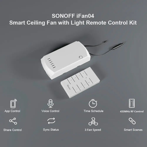SONOFF iFan04: Wi-Fi Ceiling Fan & Light Controller (iFan04-H)