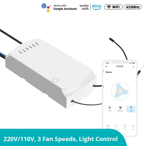 SONOFF iFan04: Wi-Fi Ceiling Fan & Light Controller (iFan04-H)
