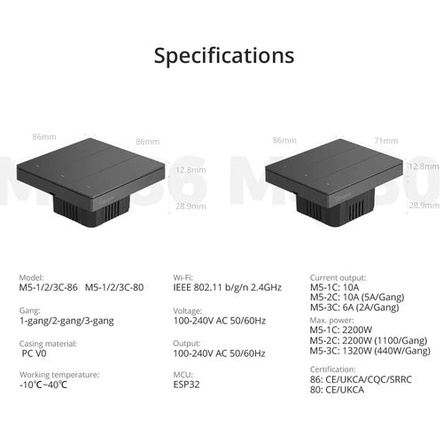 SONOFF SwitchMan Smart Wall Switch (M5-3C-80W)