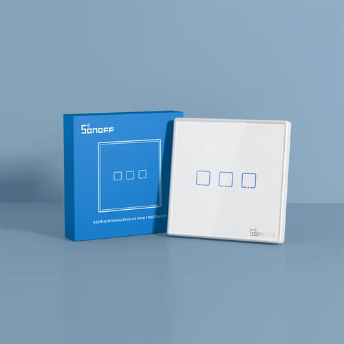 SONOFF T2EU-RF – Wall Panel Sticky 433MHz Wireless RF Remote 1-3 Gang (3 Gang)