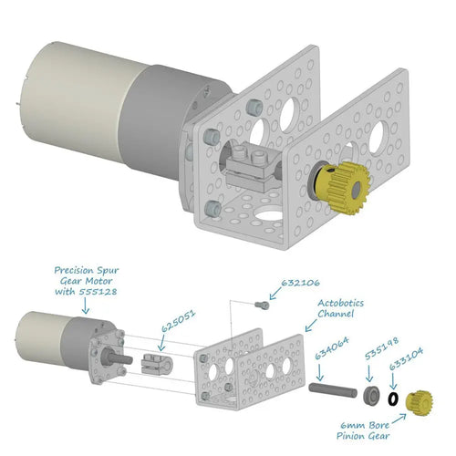 6-12V, 60RPM 70:1 Spur Gear Motor