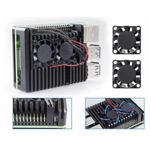 Sunfounder Aluminum Case w/ Dual Fan for Raspberry Pi 4B