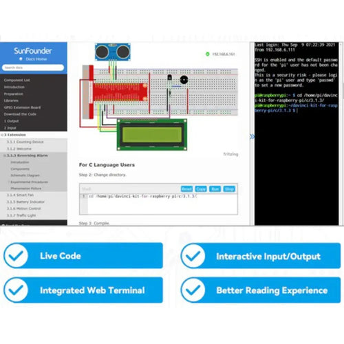 SunFounder Da Vinci Starter Kit for Raspberry Pi w/ 69 Basic & Advanced Projects