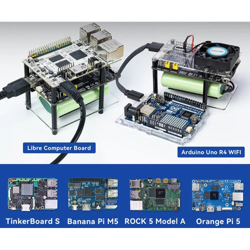 SunFounder Raspberry Pi 4 UPS Power Supply Compatible w/ RPi 4B/3B+/3B/Zero 2 W/Arduino/ESP32/Pico W