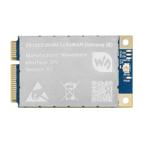 SX130x 868M LoRaWAN Gateway Module/HAT for Raspberry Pi, Mini-PCIe, Long Range