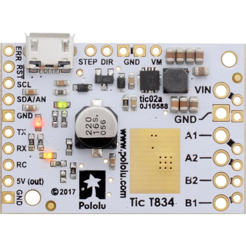 T834 USB Multi-Interface 2.5-10.8V, 1.5A Stepper Motor Controller (Soldered)