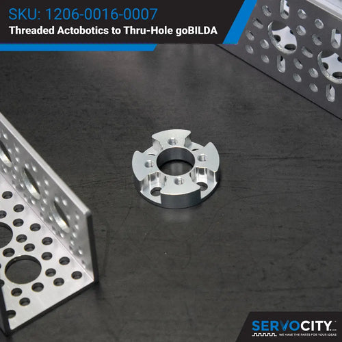 Threaded Actobotics to Thru-Hole goBILDA Pattern Adaptor (16-7)