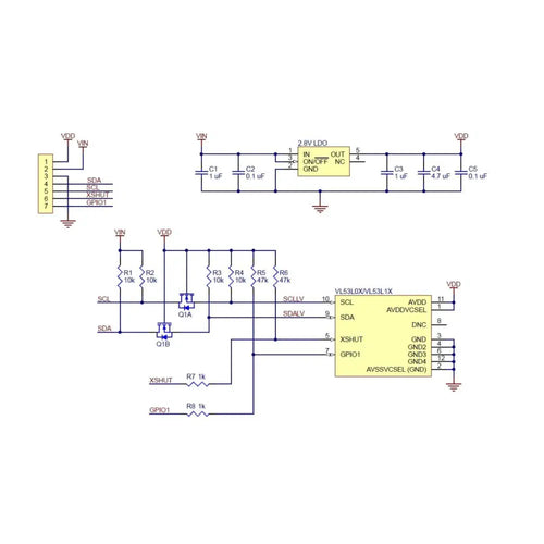 ToF Range Finder Sensor Breakout Board w/ Voltage Regulator - VL53L1X