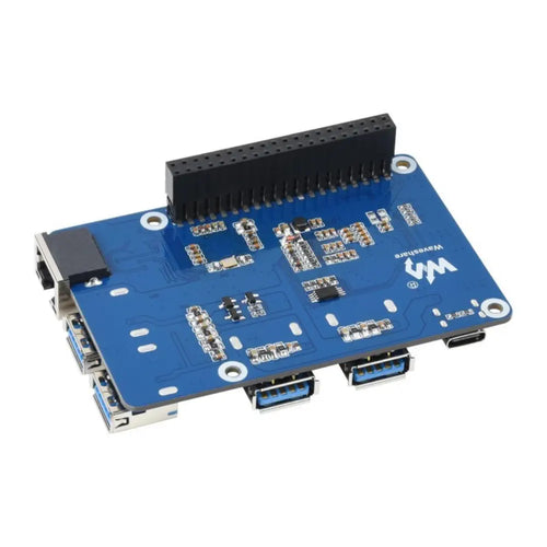 USB 3.2 Gen1 & Gigabit Ethernet HUB HAT for Raspberry Pi, 3x USB, 1x ETH