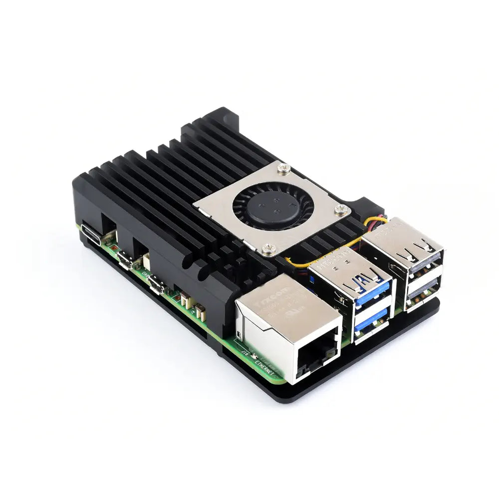 Waveshare Case (H), Temperature-Controlled Blower Fan for RPi 5