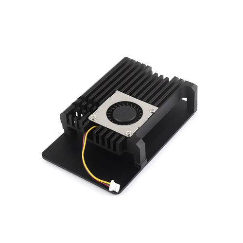 Waveshare Aluminium Alloy Case (H), Temperature-Controlled Blower Fan for RPi 5