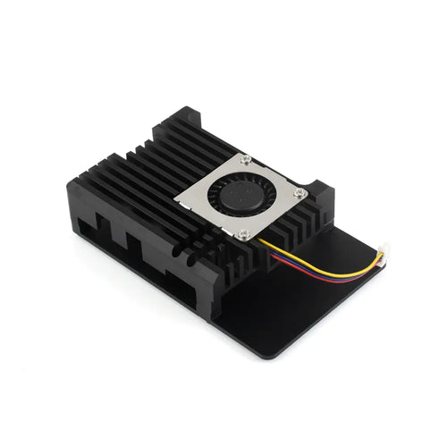 Waveshare Aluminium Alloy Case (H), Temperature-Controlled Blower Fan for RPi 5