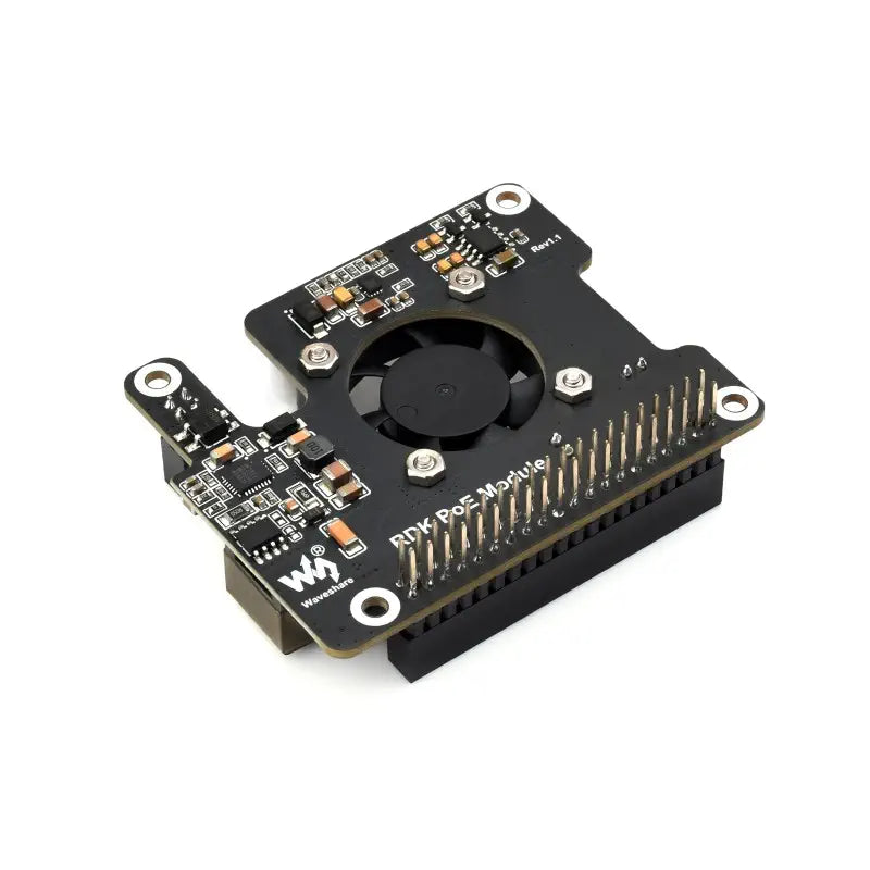 Waveshare Power Over Ethernet Expansion Board for RDK X5, Cooling Fan, w/ Metal Heatsink