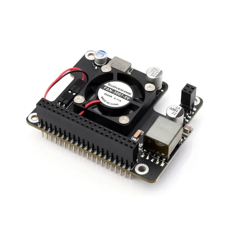 Waveshare Power Over Ethernet Expansion Board for RDK X5, Cooling Fan, w/ Metal Heatsink