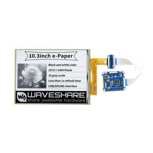 Waveshare 10.3" Flexible E-Ink Display HAT for Raspberry Pi, 1872×1404