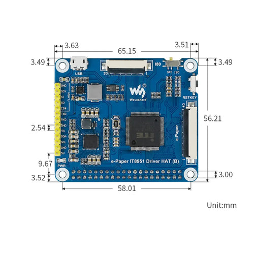 Waveshare 1872x1404, 7.8-inch E-Ink Display HAT for Raspberry Pi