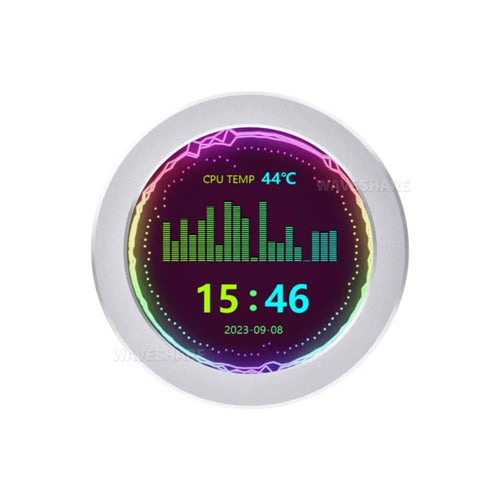 Waveshare 2.1 " USB Monitor, AIO LCD Screen, CPU Cooler Screen, RGB Ambient Screen (Silver)