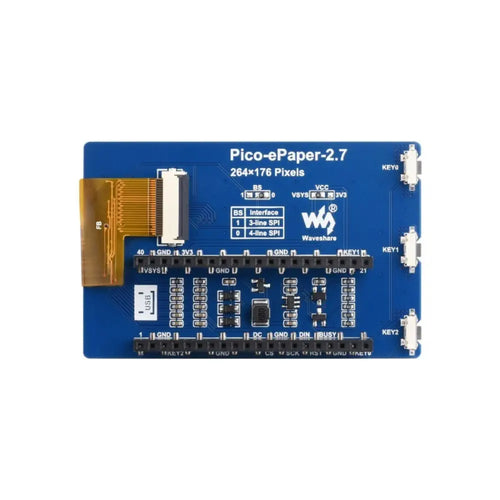 Waveshare 2.7" E-Paper E-Ink Display Module for Raspberry Pi Pico, 264×176, Black / White, 4 Grayscale, SPI