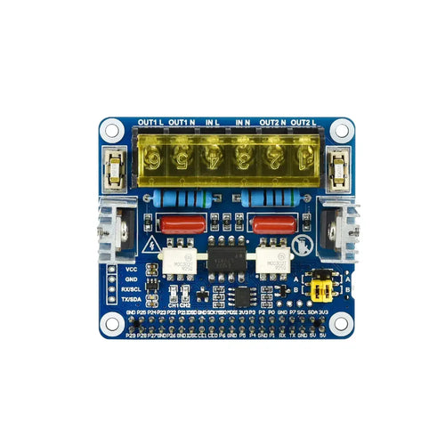 Waveshare 2-CH Triac HAT for Raspberry Pi, Integrated MCU, UART / I2C