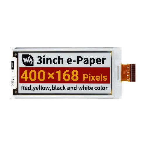 Waveshare 3" e-Paper (G) Raw Display, 400 × 168, SPI Interface