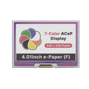 Waveshare 4.01" ACeP 7-Color E-Paper E-Ink Display HAT for Raspberry Pi, 640×400 Pixels
