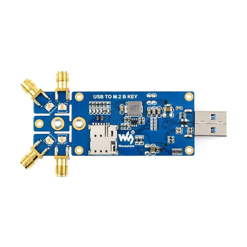 Waveshare 5G Dongle Module, Quad Antennas, USB 3.1 Port, Aluminum Alloy Heatsink, M.2 Key B Interface (RM520N-GL)