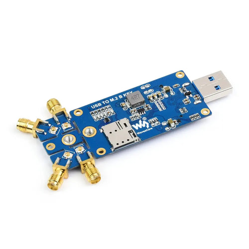 Waveshare 5G Dongle Module, Quad Antennas, USB 3.1 Port, Aluminum Alloy Heatsink, M.2 Key B Interface (RM520N-GL)