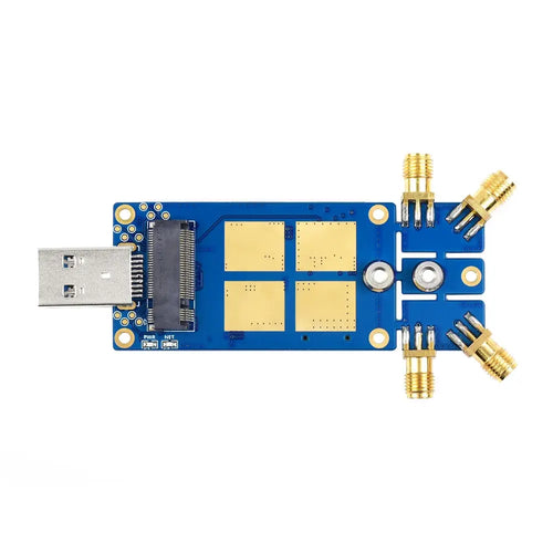 Waveshare 5G Dongle Module, Quad Antennas, USB 3.1 Port, Aluminum Alloy Heatsink, M.2 Key B Interface (RM520N-GL)