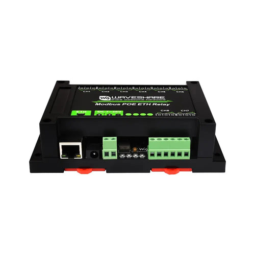 Waveshare 8-Ch Ethernet Relay Module, Modbus RTU/Modbus TCP Protocol, PoE Port Communication