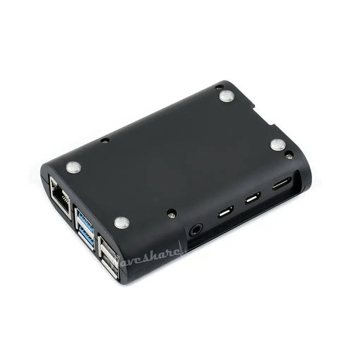 Waveshare Black ABS Case for Raspberry Pi 4 w/ Cooling Fan