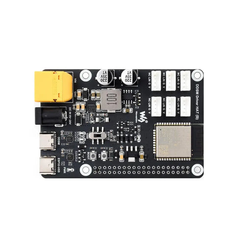 Waveshare DDSM Driver HAT (B) for DDSM400 Hub Motor, ESP32, 2.4G WiFi, Type-C, UART