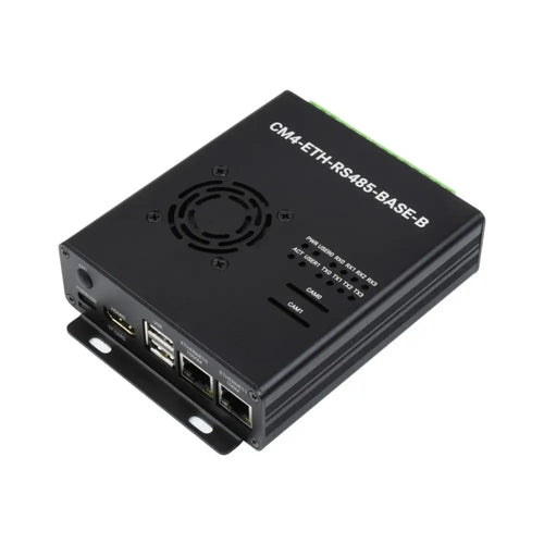 Waveshare Dual ETH Mini-Computer for Raspberry Pi Compute Module 4 (NOT Included), Gigabit Ethernet, 4CH Isolated RS485