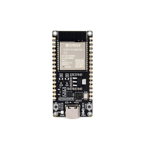 Waveshare ESP32-C6 Microcontroller, WiFi 6 Dev Board, 160MHz Single-Core, ESP32-C6-WROOM-1-N8 Module (w/ Headers)