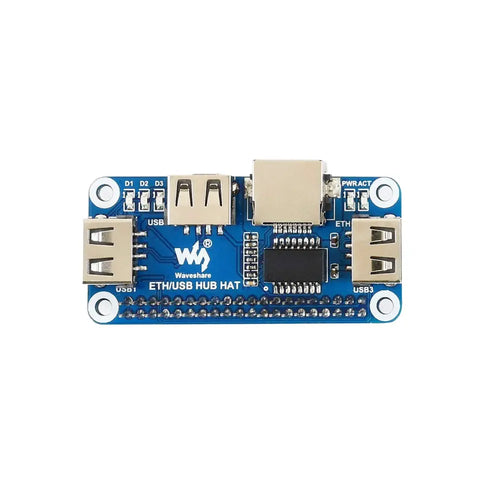 Waveshare Ethernet / USB HUB HAT for Raspberry Pi, 1x RJ45, 3x USB