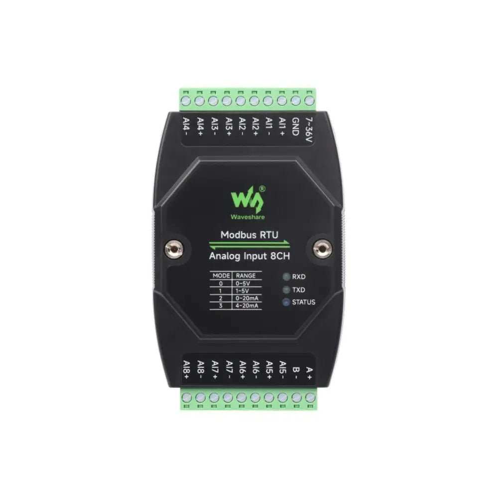 Waveshare Industrial 8-Ch Analog Acquisition Module, 12-Bit High-Precision, Supports Voltage & Current Acquisition (0~10V)