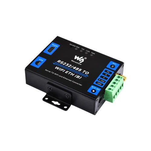 Waveshare Industrial Grade Serial Server RS232/485 to WiFi & Ethernet, Modbus Gateway, MQTT Gateway, Metal Case (PoE)
