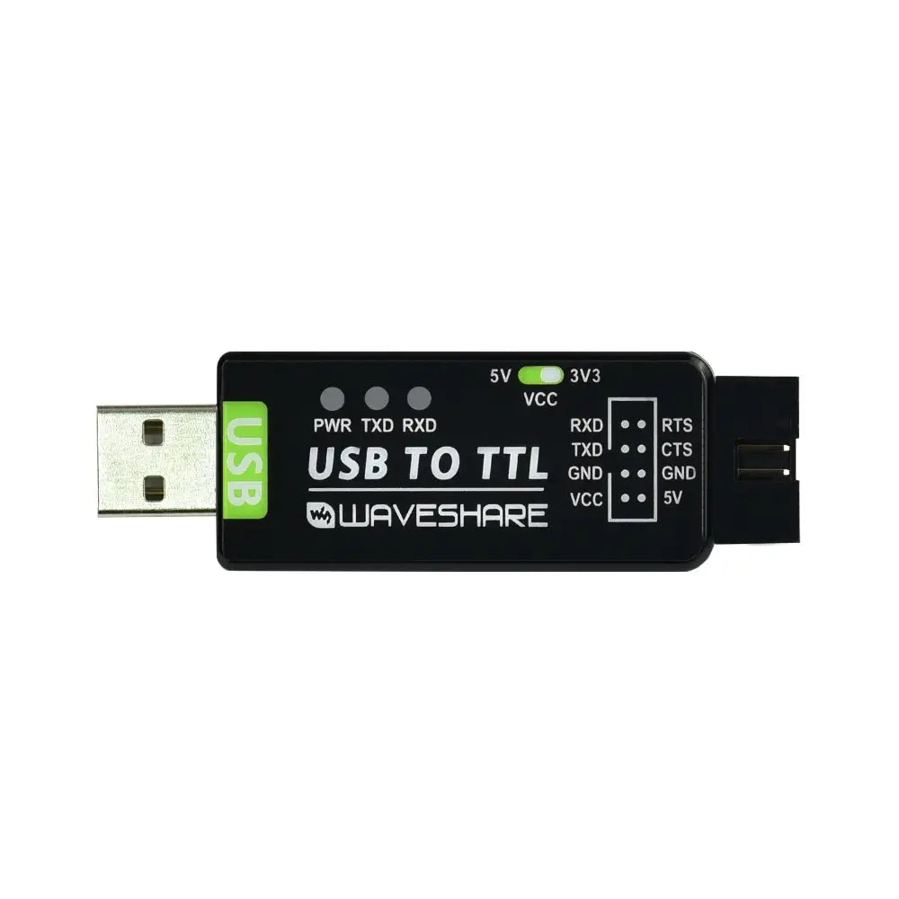 Waveshare Industrial USB to TTL Converter, Original FT232RNL, Multi Protection Circuits, Multi Systems Support