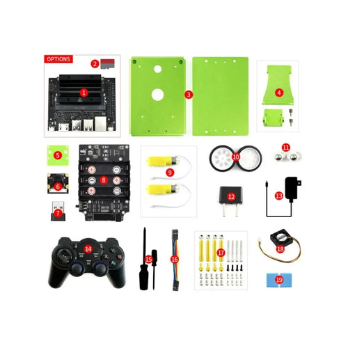 Waveshare JetBot 2GB AI Kit, AI Robot Based on Jetson Nano 2GB Developer Kit