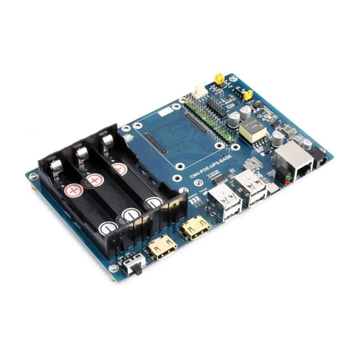 Waveshare PoE UPS Base Board/Mini-Computer Designed for CM4, Gigabit Ethernet, Dual HDMI, Quad USB2.0