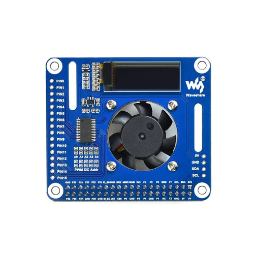 Waveshare PWM Controlled Fan HAT for Raspberry Pi, I2C, Temperature Monitor